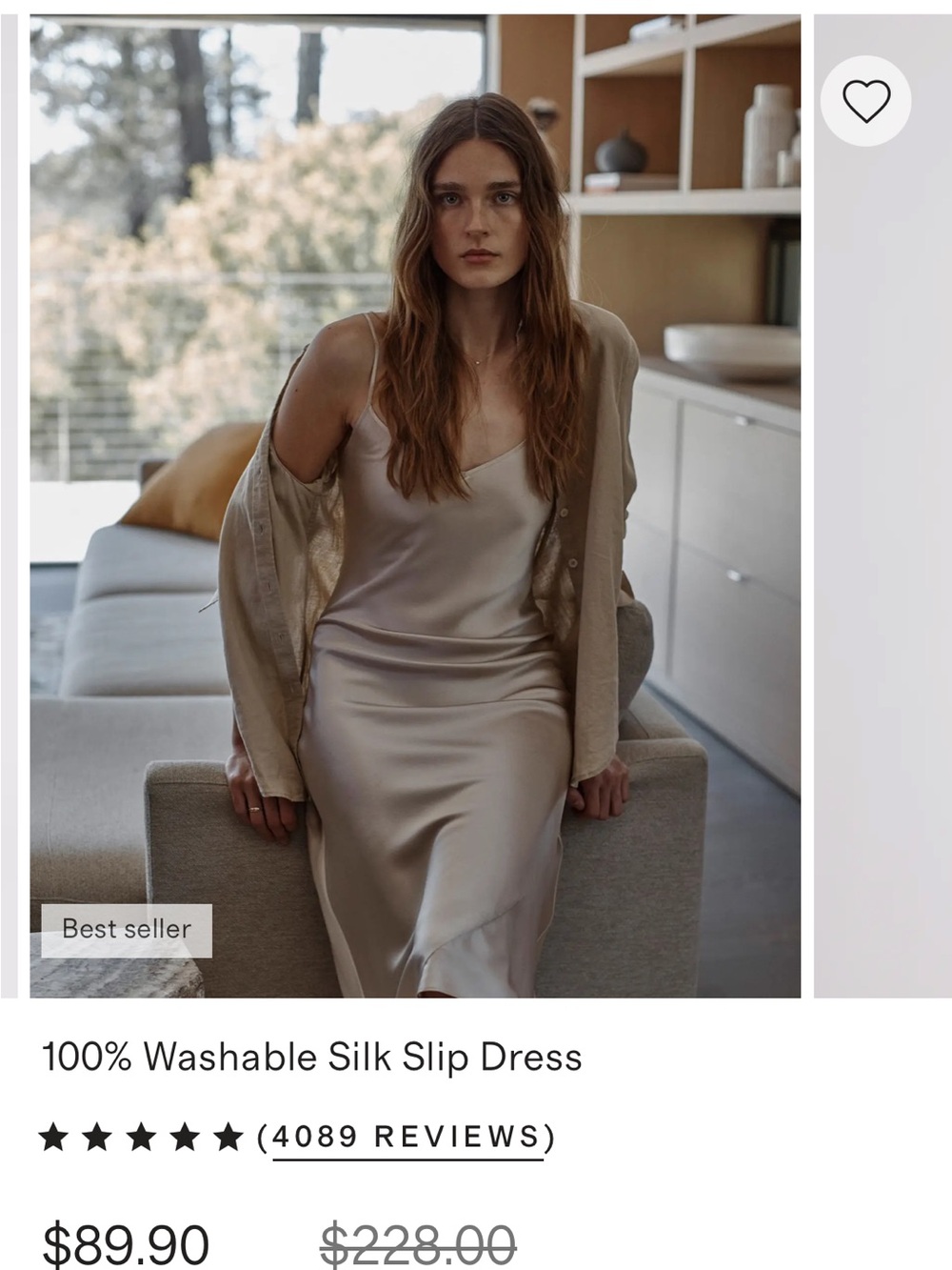 Quince Silk Slip Midi Dress - color is GRAY (discontinued on website)